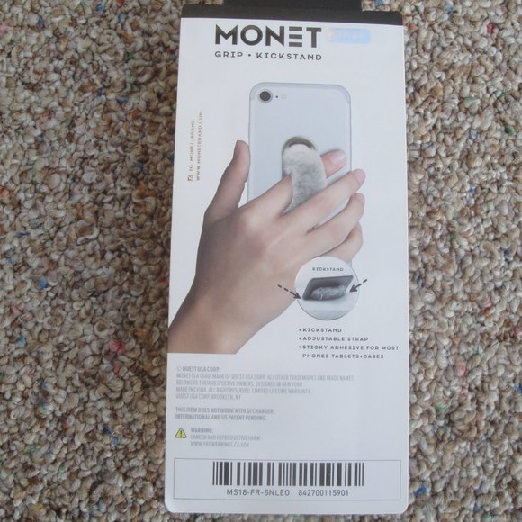 NEW Monet Plush Grip-Kickstand Strap Darker Animal Print - Picture 2 of 4